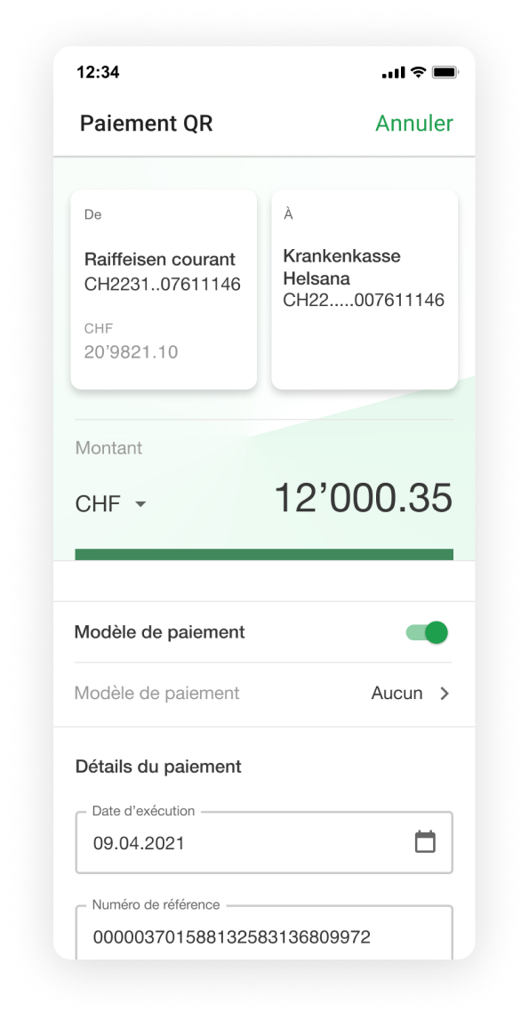 Farmer mobile: QR payment details pre-filled from invoice