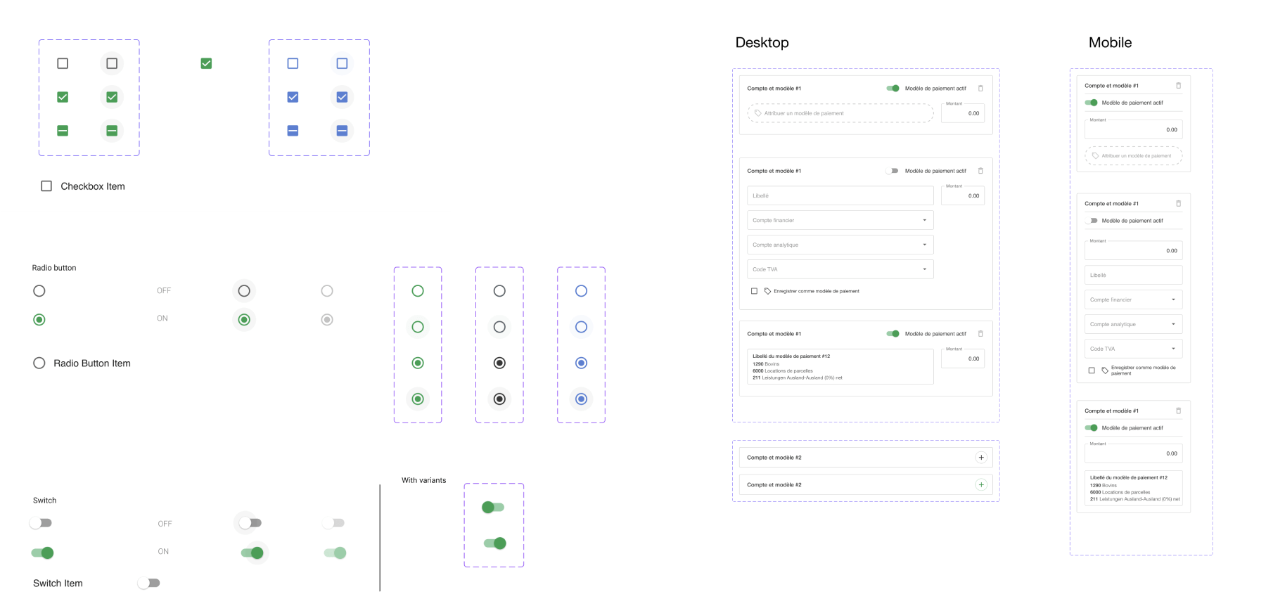 UI components, icons, and design system